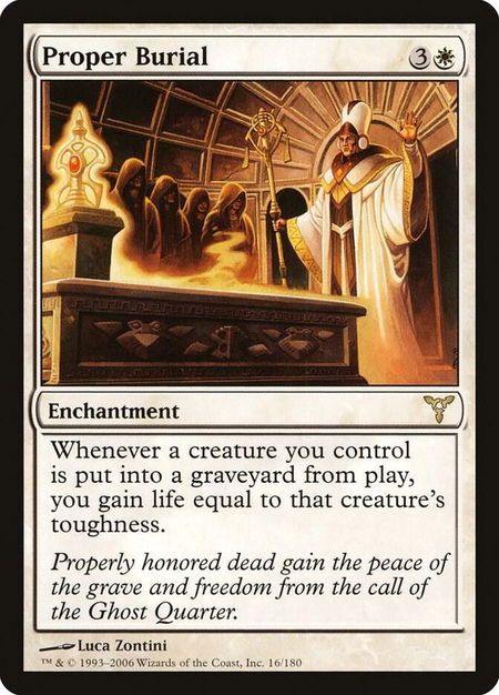 Proper Burial - Dissension Magic: The Gathering trading card