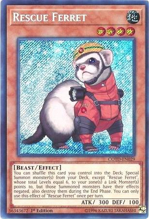 Rescue Ferret trading card from Code of the Duelist Rescue Ferret - Code of the Duelist YuGiOh trading card