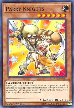 Parry Knights trading card from Code of the Duelist Parry Knights - Code of the Duelist YuGiOh trading card