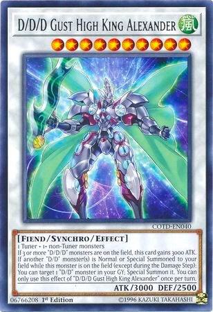D/D/D Gust High King Alexander - Code of the Duelist YuGiOh trading card