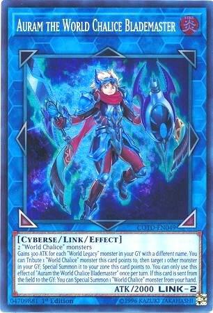 Auram the World Chalice Blademaster trading card from Code of the Duelist Auram the World Chalice Blademaster - Code of the Duelist YuGiOh trading card