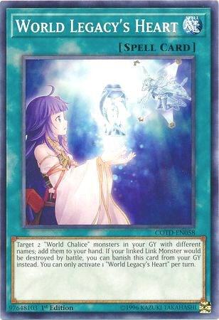 World Legacy's Heart trading card from Code of the Duelist World Legacy's Heart - Code of the Duelist YuGiOh trading card
