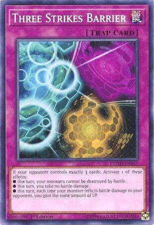 Three Strikes Barrier - Code of the Duelist YuGiOh trading card