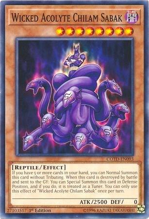 Wicked Acolyte Chilam Sabak trading card from Code of the Duelist Wicked Acolyte Chilam Sabak - Code of the Duelist YuGiOh trading card