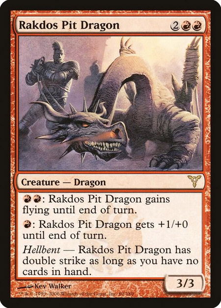 Rakdos Pit Dragon trading card from Dissension Rakdos Pit Dragon - Dissension Magic: The Gathering trading card