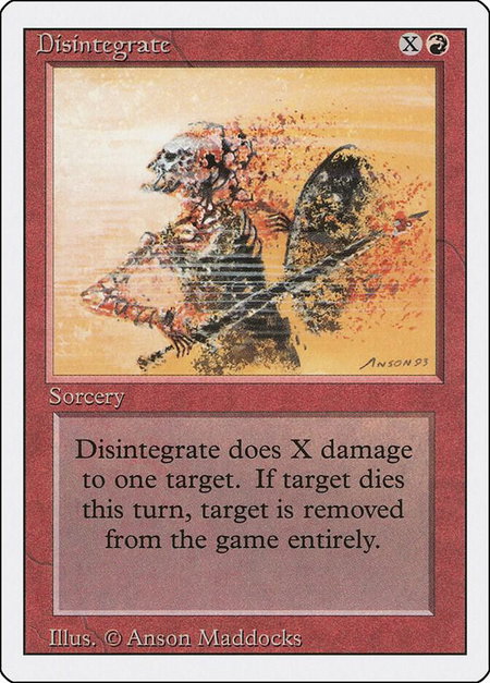 Disintegrate - Revised Edition Magic: The Gathering trading card