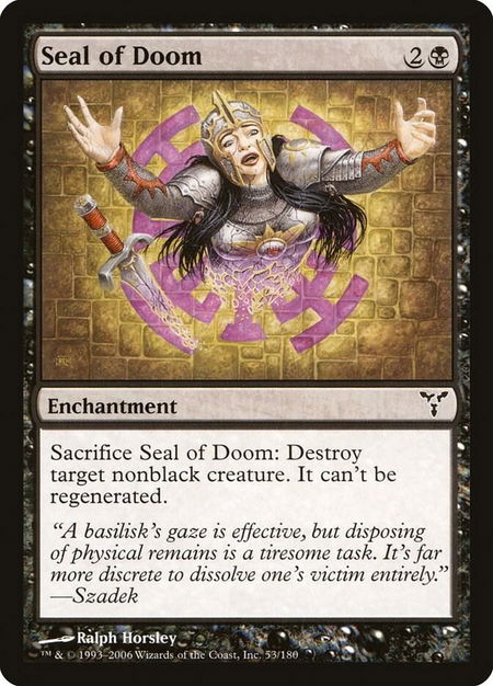 Seal of Doom - Dissension Magic: The Gathering trading card