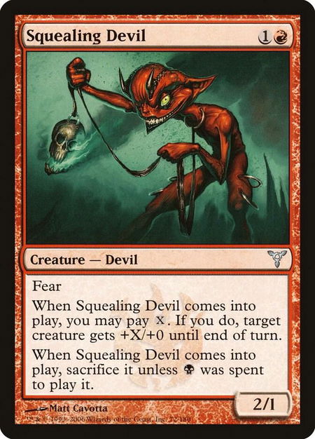 Squealing Devil trading card from Dissension Squealing Devil - Dissension Magic: The Gathering trading card