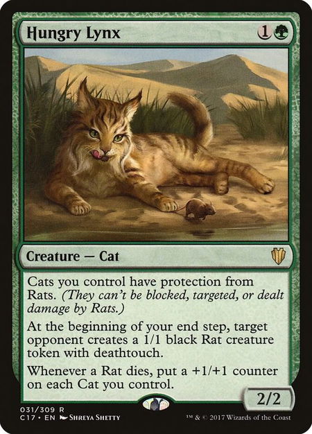 Hungry Lynx trading card from Commander 2017 Hungry Lynx - Commander 2017 Magic: The Gathering trading card