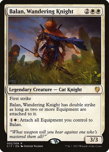 Balan, Wandering Knight trading card from Commander 2017 Balan, Wandering Knight - Commander 2017 Magic: The Gathering trading card