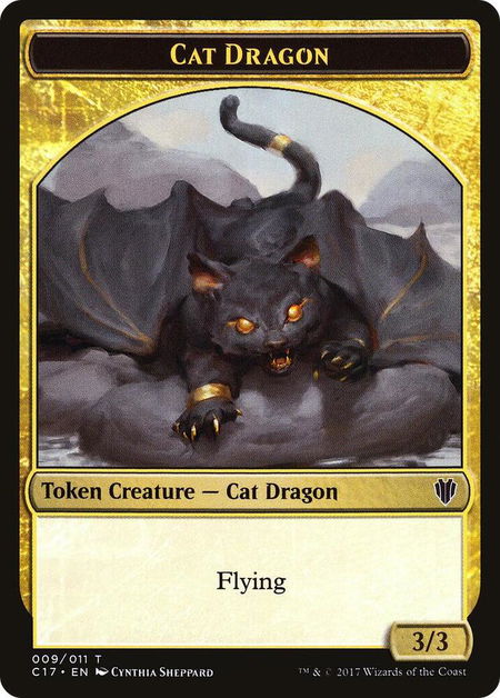 Cat Dragon // Dragon (007) Double-Sided Token trading card from Commander 2017 Cat Dragon // Dragon (007) Double-Sided Token - Commander 2017 Magic: The Gathering trading card