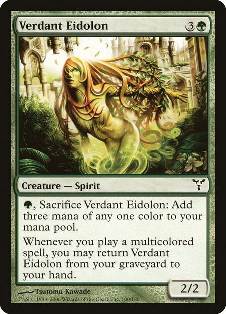 Verdant Eidolon trading card from Dissension Verdant Eidolon - Dissension Magic: The Gathering trading card
