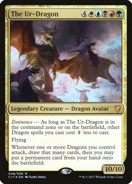 The Ur-Dragon trading card from Commander 2017 The Ur-Dragon - Commander 2017 Magic: The Gathering trading card