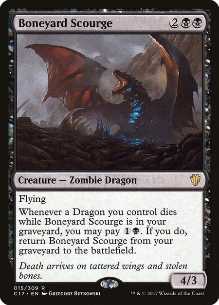 Boneyard Scourge trading card from Commander 2017 Boneyard Scourge - Commander 2017 Magic: The Gathering trading card