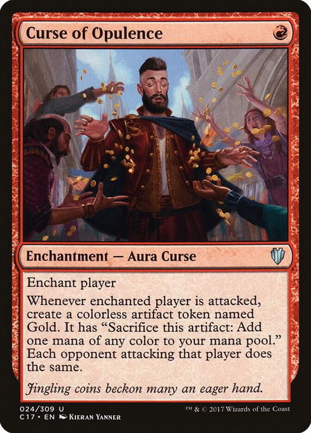 Curse of Opulence trading card from Commander 2017 Curse of Opulence - Commander 2017 Magic: The Gathering trading card