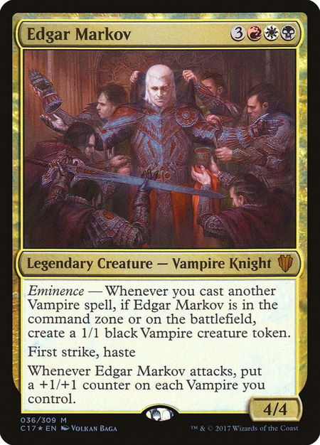 Edgar Markov trading card from Commander 2017 Edgar Markov - Commander 2017 Magic: The Gathering trading card