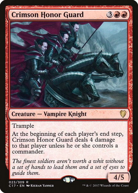 Crimson Honor Guard trading card from Commander 2017 Crimson Honor Guard - Commander 2017 Magic: The Gathering trading card