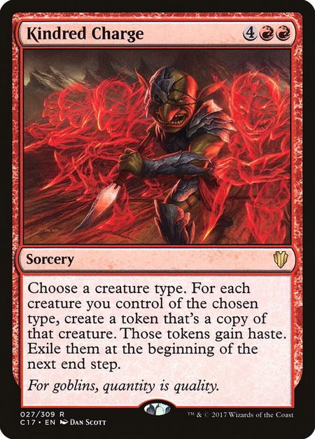 Kindred Charge trading card from Commander 2017 Kindred Charge - Commander 2017 Magic: The Gathering trading card