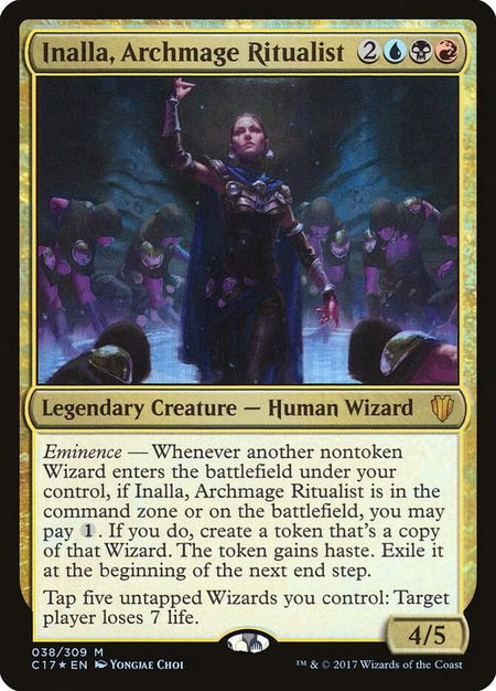 Inalla, Archmage Ritualist trading card from Commander 2017 Inalla, Archmage Ritualist - Commander 2017 Magic: The Gathering trading card