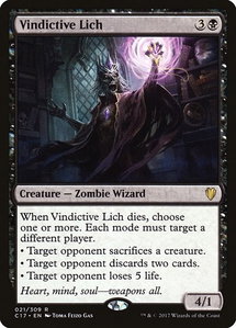 Vindictive Lich - Commander 2017 (C17) #21 - Rare Magic: The Gathering Trading Card