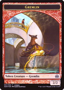 Gremlin // Energy Reserve Double-sided Token - League Promos (LEP) #1 - Token Magic: The Gathering Trading Card