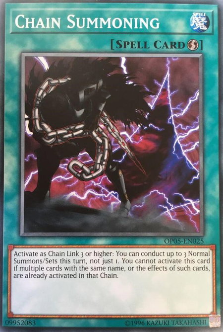 Chain Summoning trading card from OTS Tournament Pack 5 Chain Summoning - OTS Tournament Pack 5 YuGiOh trading card