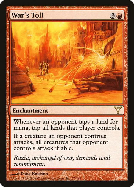 War's Toll - Dissension Magic: The Gathering trading card