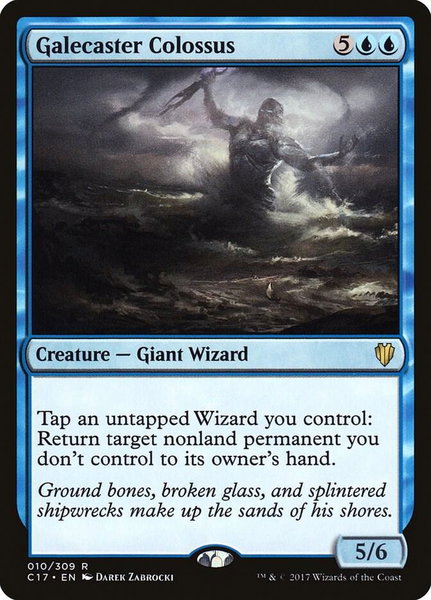 Galecaster Colossus trading card from Commander 2017 Galecaster Colossus - Commander 2017 Magic: The Gathering trading card