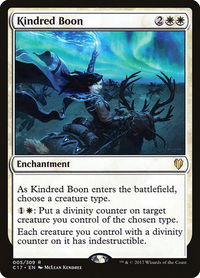 Kindred Boon - Commander 2017 (C17) #5 - Rare Magic: The Gathering Trading Card