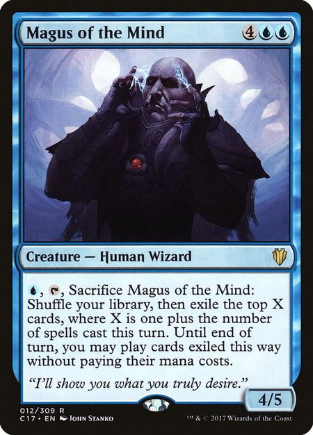 Magus of the Mind trading card from Commander 2017 Magus of the Mind - Commander 2017 Magic: The Gathering trading card