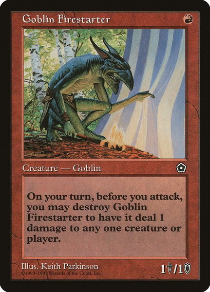 Goblin Firestarter trading card from Portal Second Age Goblin Firestarter - Portal Second Age Magic: The Gathering trading card
