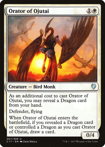 Orator of Ojutai trading card from Commander 2017 Orator of Ojutai - Commander 2017 Magic: The Gathering trading card
