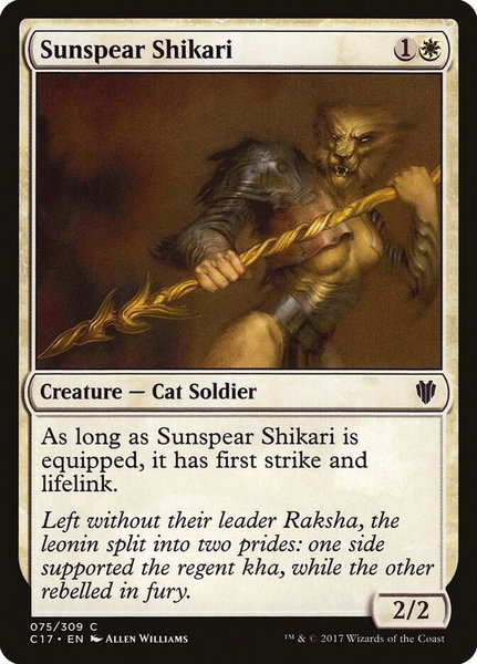 Sunspear Shikari trading card from Commander 2017 Sunspear Shikari - Commander 2017 Magic: The Gathering trading card