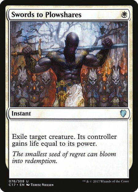Swords to Plowshares trading card from Commander 2017 Swords to Plowshares - Commander 2017 Magic: The Gathering trading card