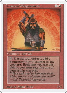 Dwarven Weaponsmith - Revised Edition (3ED) #null - Uncommon Magic: The Gathering Trading Card