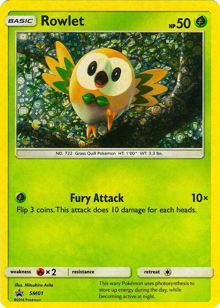Rowlet - SM01 (General Mills Promo) trading card from Miscellaneous Cards & Products Rowlet - SM01 (General Mills Promo) - Miscellaneous Cards & Products Pokémon trading card