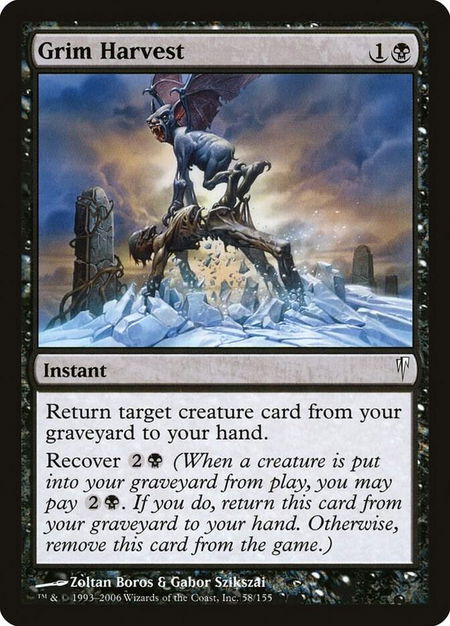 Grim Harvest - Coldsnap Magic: The Gathering trading card