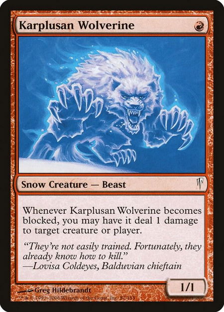 Karplusan Wolverine - Coldsnap Magic: The Gathering trading card