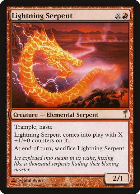 Lightning Serpent - Coldsnap Magic: The Gathering trading card