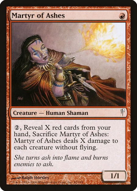 Martyr of Ashes - Coldsnap Magic: The Gathering trading card