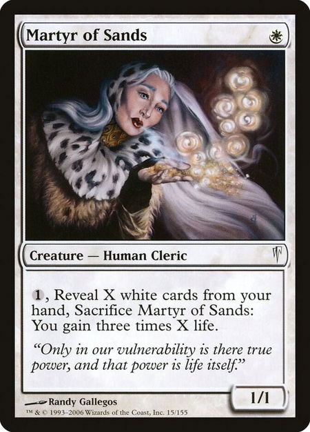 Martyr of Sands - Coldsnap Magic: The Gathering trading card