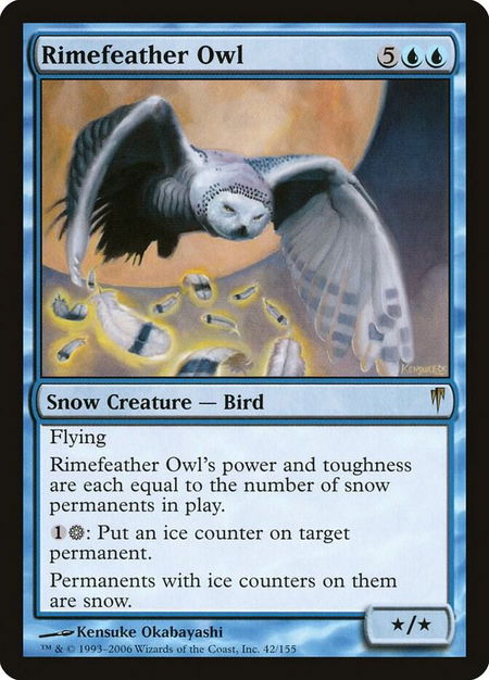 Rimefeather Owl - Coldsnap Magic: The Gathering trading card