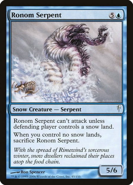 Ronom Serpent - Coldsnap Magic: The Gathering trading card
