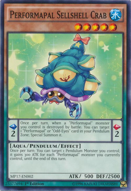 Performapal Sellshell Crab - 2017 Mega-Tins Mega Pack YuGiOh trading card