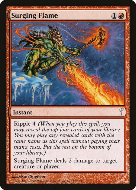 Surging Flame - Coldsnap Magic: The Gathering trading card