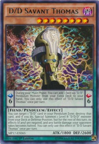 D/D Savant Thomas - 2017 Mega-Tins Mega Pack (MP17) #MP17-EN065 - Rare YuGiOh Trading Card