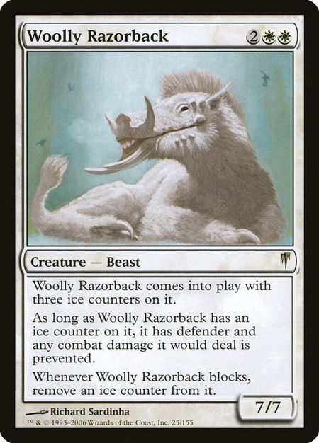 Woolly Razorback - Coldsnap Magic: The Gathering trading card