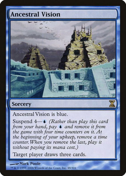 Ancestral Vision - Time Spiral Magic: The Gathering trading card
