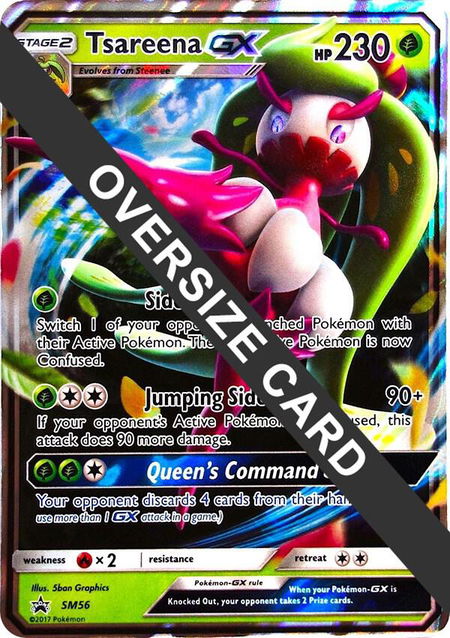 Tsareena GX - SM56 trading card from Jumbo Cards Tsareena GX - SM56 - Jumbo Cards Pokémon trading card