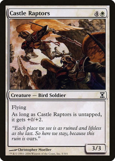 Castle Raptors trading card from Time Spiral Castle Raptors - Time Spiral Magic: The Gathering trading card